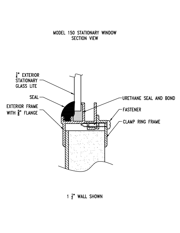 Model 150 stationary window blueprint.
