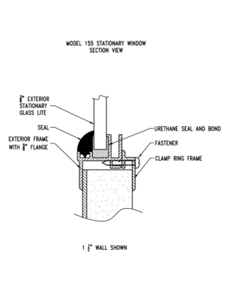 Model 155 stationary window blueprint.
