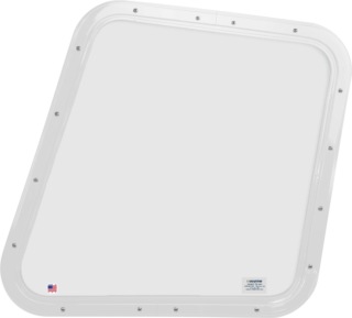 Model 200 stationary window interior view with white frame.