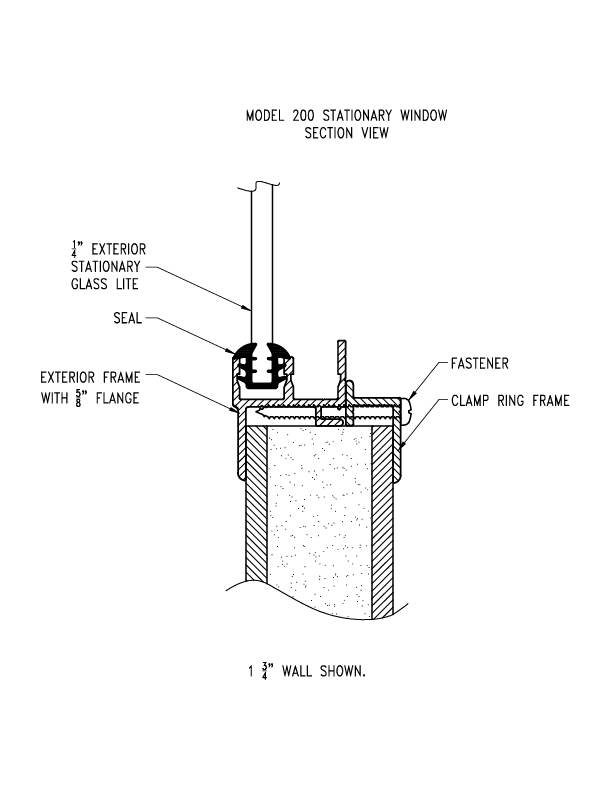Model 200 stationary window blueprint.