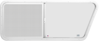 Model 305 sliding window interior view with aluminum frame.