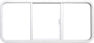 Model 310 heavy duty sliding window interior view with aluminum frame.